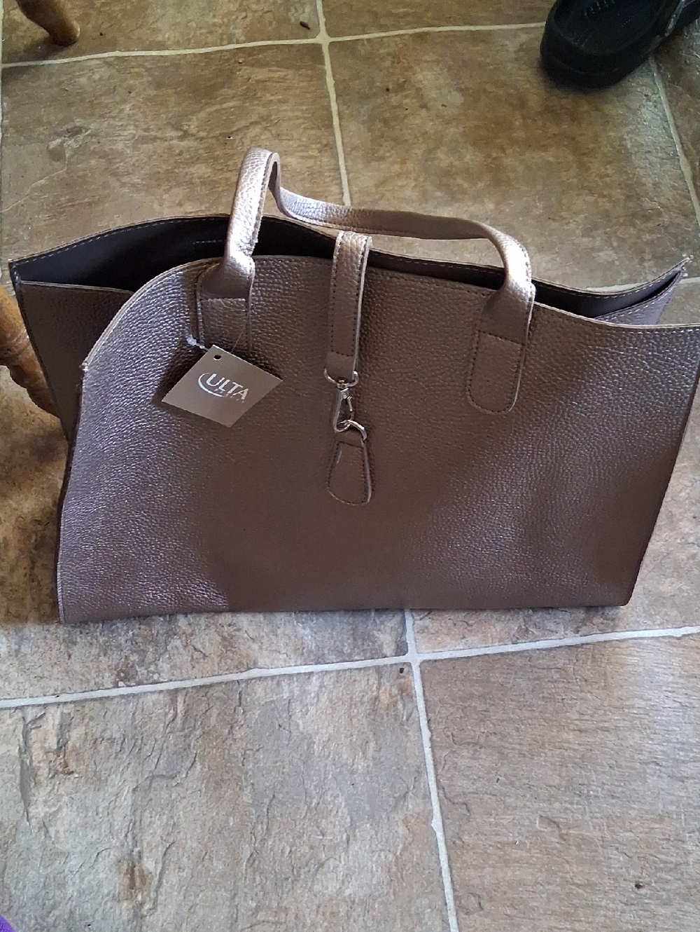 Ulta Beauty Metallic Taupe Men's Briefcase Tote